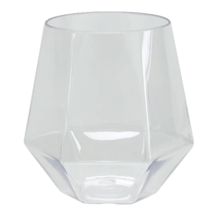 Clear Hex Stemless Wine Goblets Cups