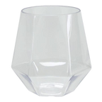 Clear Hex Stemless Wine Goblets Cups