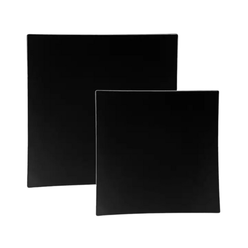 Black square plates modern minimalist tableware from Parte Haus party supply store in Bethesda Maryland