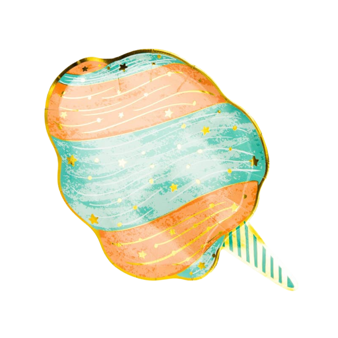 Mint Orange Fun Fair Cotton Candy Dinner Plate