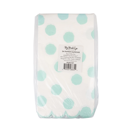 Aqua Blue Polka Dot Dinner Napkins