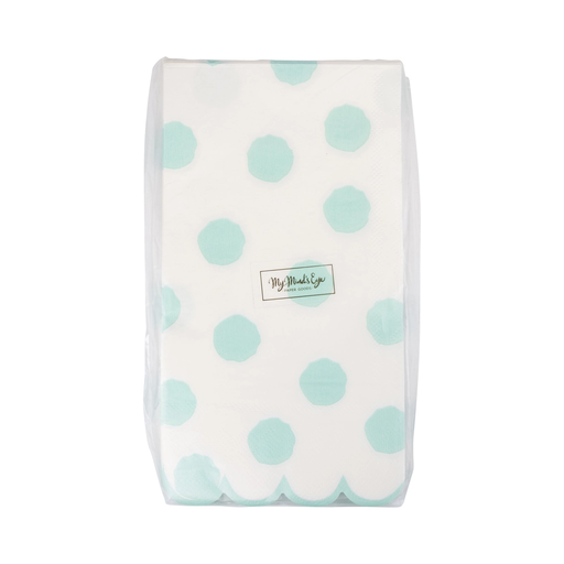 Aqua Blue Polka Dot Dinner Napkins