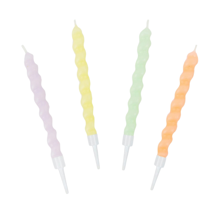 pastel spiral birthday candles for celebrations from Parte Haus party supply store in Bethesda MD