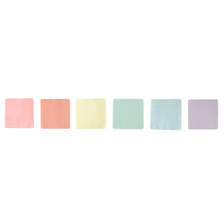 Pastel napkin set soft square paper for birthday or baby shower from Parte Haus party supply store in Bethesda MD