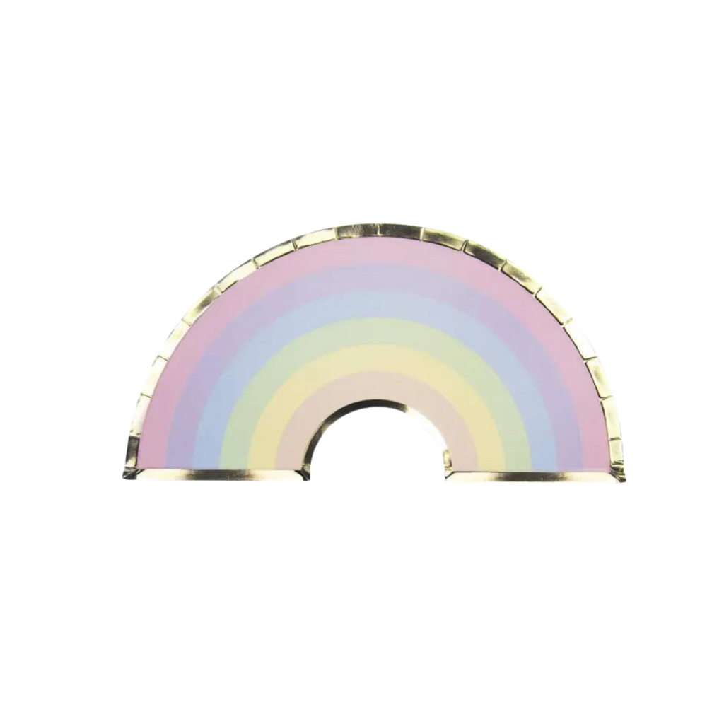 pastel rainbow plate semicircle shape birthday or kids event from Parte Haus party supply store in Bethesda MD