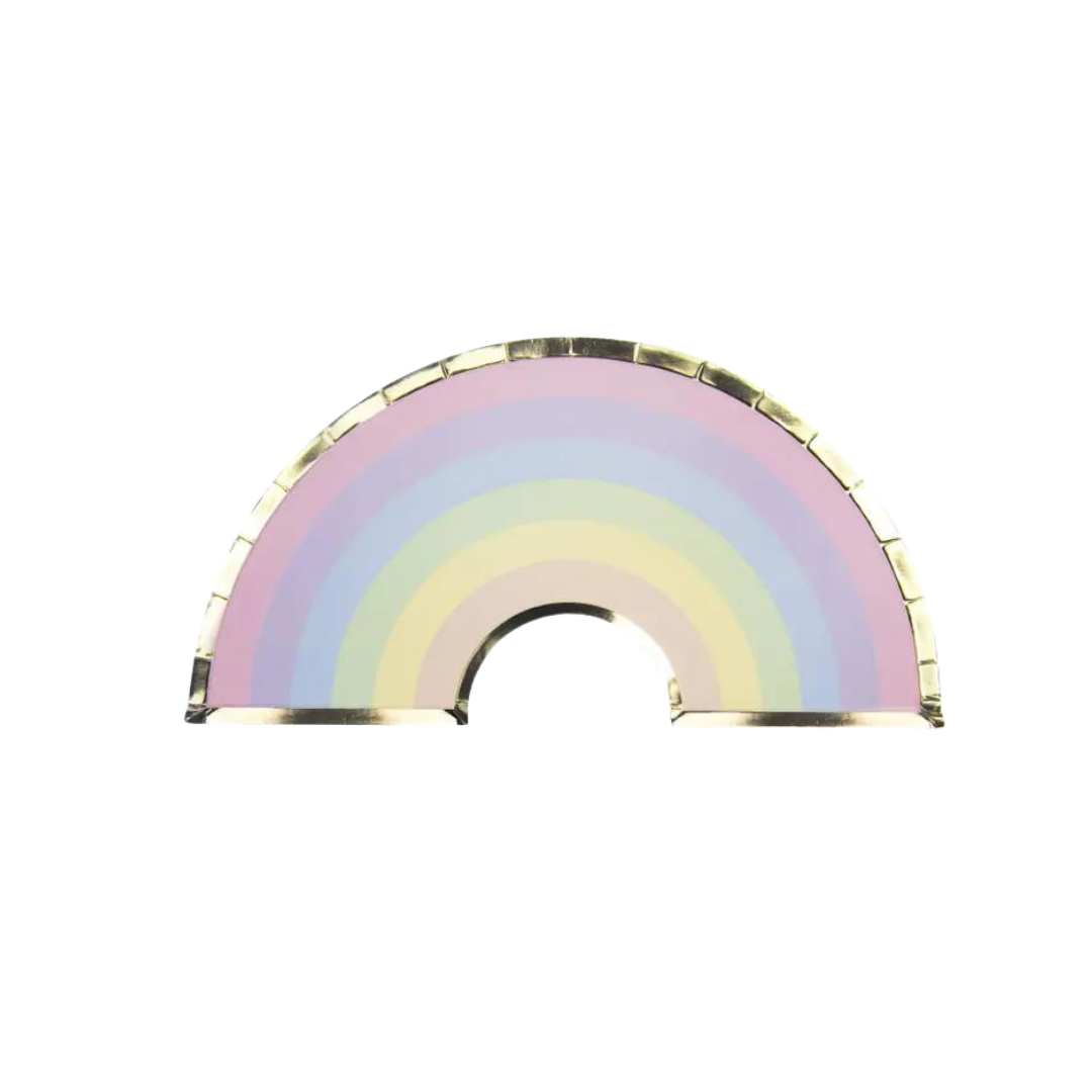pastel rainbow plate semicircle shape birthday or kids event from Parte Haus party supply store in Bethesda MD