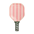 Pink Striped Pickleball Paddle Large Dinner Plate