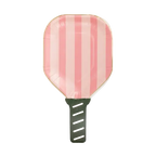 Pink Striped Pickleball Paddle Large Dinner Plate