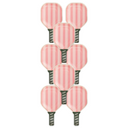 Pink Striped Pickleball Paddle Large Dinner Plate
