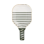 White Pickleball Paddle Large Dinner Plate