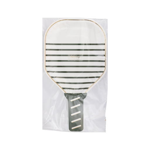 White Pickleball Paddle Large Dinner Plate