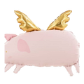 Pink with Gold Pig Foil Balloon, 32 in