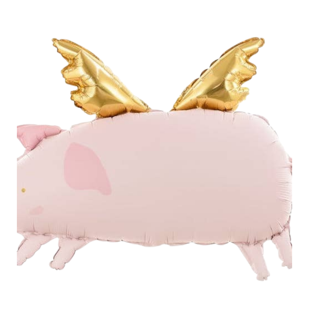 Pink with Gold Pig Foil Balloon, 32 in