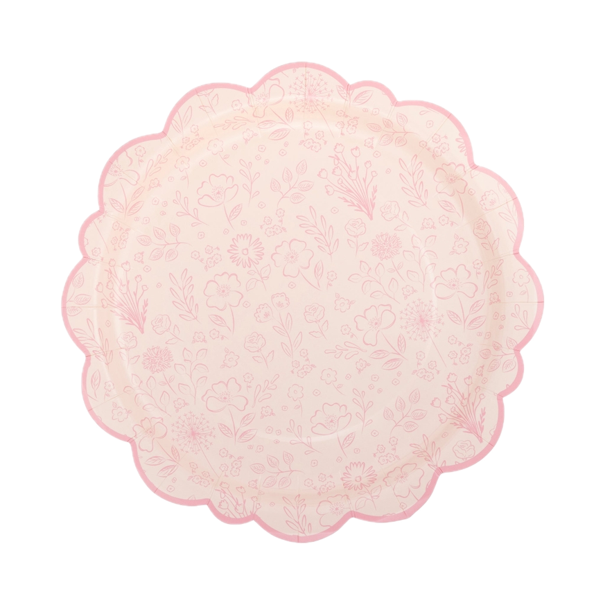 Pembroke Pink Floral Scalloped Dinner Plate