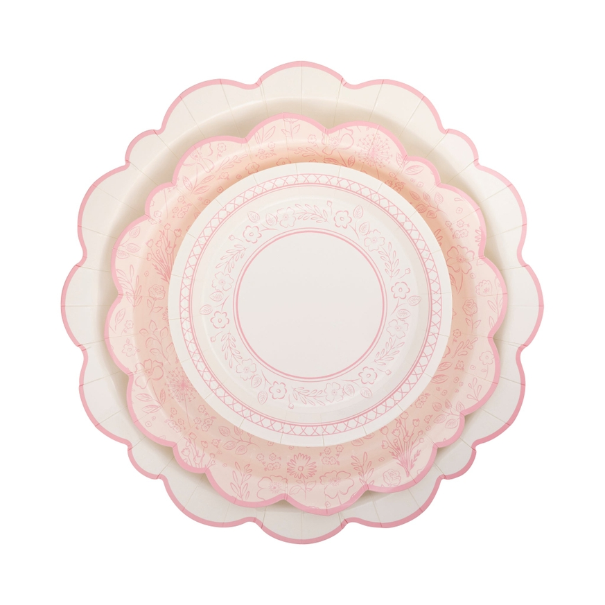 Pembroke Pink Floral Scalloped Dinner Plate