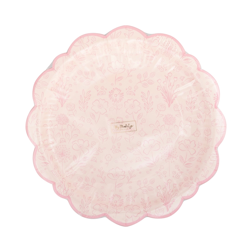 Pembroke Pink Floral Scalloped Dinner Plate