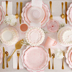 Pembroke Pink Rimmed Scalloped Charger Plate