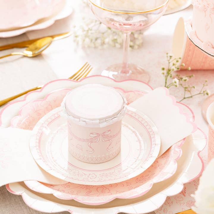 Pembroke Pink Rimmed Scalloped Charger Plate