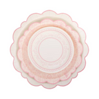 Pembroke Pink Rimmed Scalloped Charger Plate