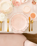 Pembroke Pink Rimmed Scalloped Charger Plate
