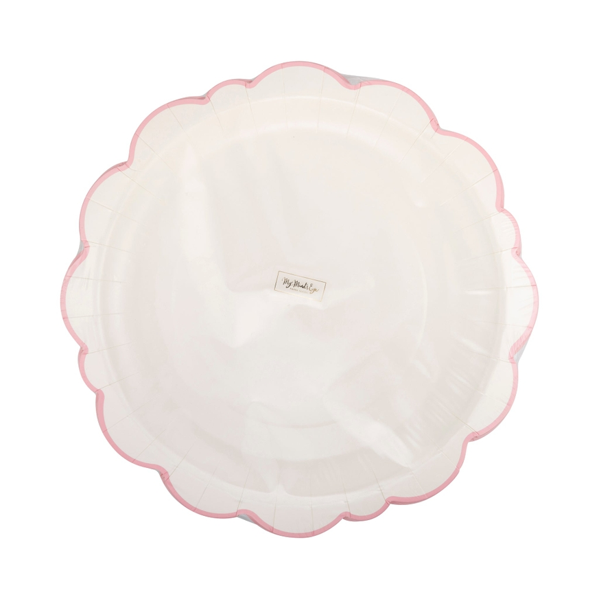 Pembroke Pink Rimmed Scalloped Charger Plate
