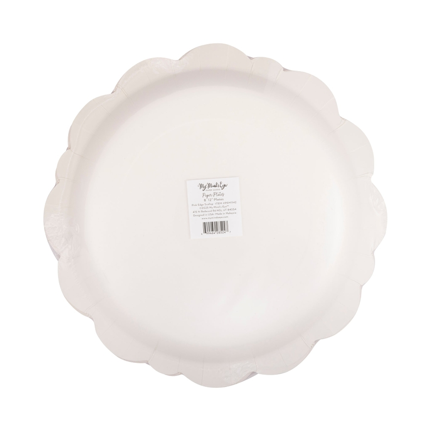 Pembroke Pink Rimmed Scalloped Charger Plate