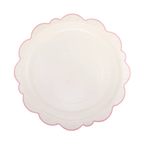 Pembroke Pink Rimmed Scalloped Charger Plate