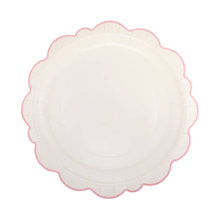 Pembroke Pink Rimmed Scalloped Charger Plate