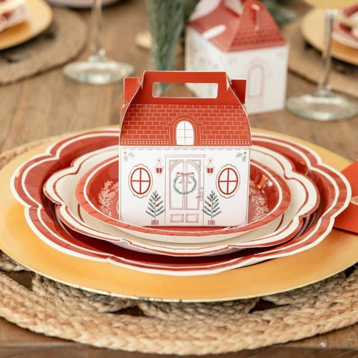 Red with Gold Bow Cocktail Napkin