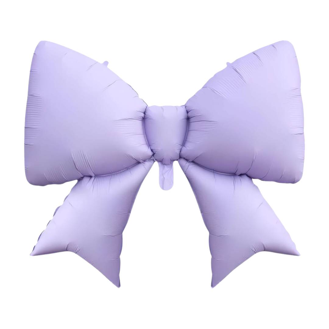 Matte Lilac Bow Foil Balloon, 38in - Giant
