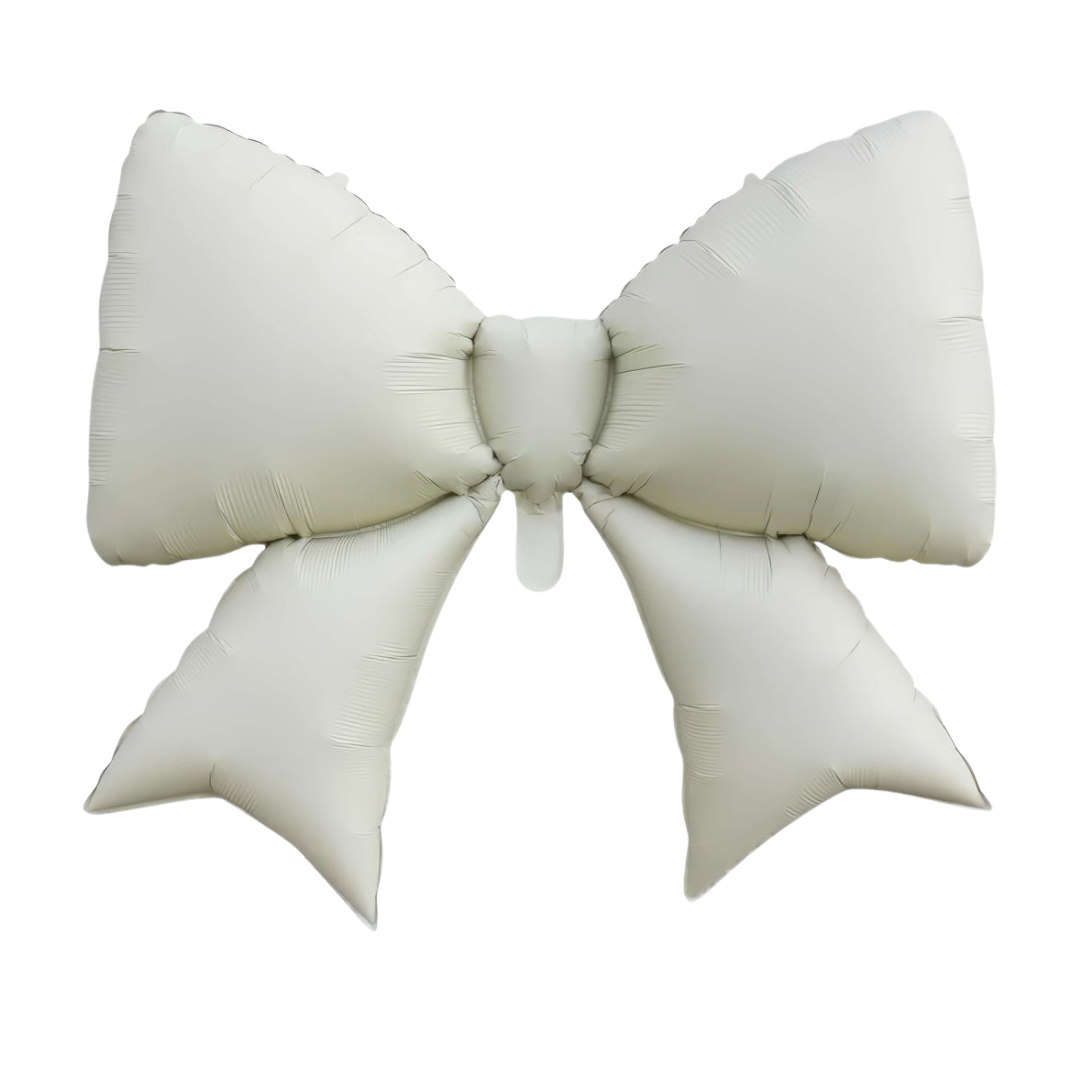 Matte White Bow Foil Balloon, 38in - Giant