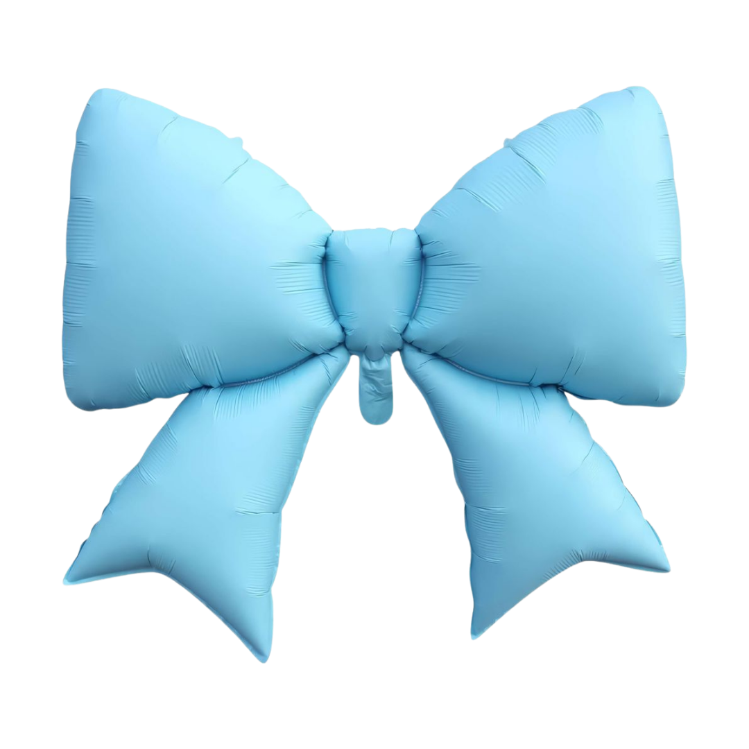 Matte Blue Bow Foil Balloon, 38in - Giant