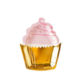 Pink and Gold Cupcake Shaped Large Dinner Plates