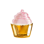 Pink and Gold Cupcake Shaped Large Dinner Plates