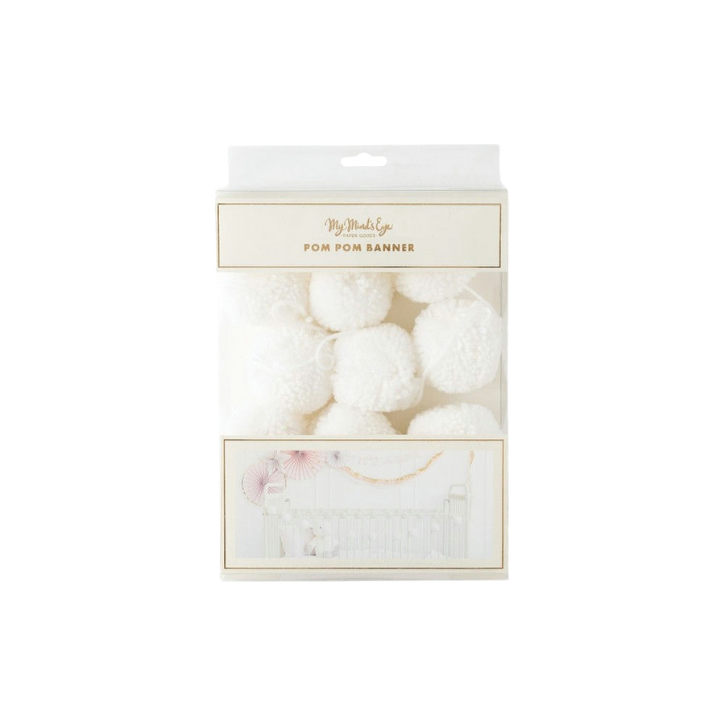 Cream Basic Pom Pom Banner