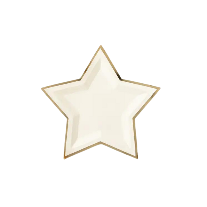 Cream Star Shaped Large Dinner Plates