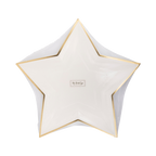 White star shaped plate with gold trim for birthday celebration from Parte Haus party supply store in Bethesda MD.