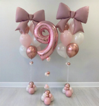 Pink Blush Bow Birthday Balloon Bundle