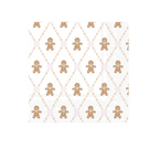 Pink gingerbread large napkins with gingerbread man and candy pattern Christmas from Parte Haus party supply store in Bethesda Maryland