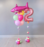 Pink Shark Birthday Balloon Bundle