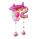 Pink Shark Birthday Balloon Bundle