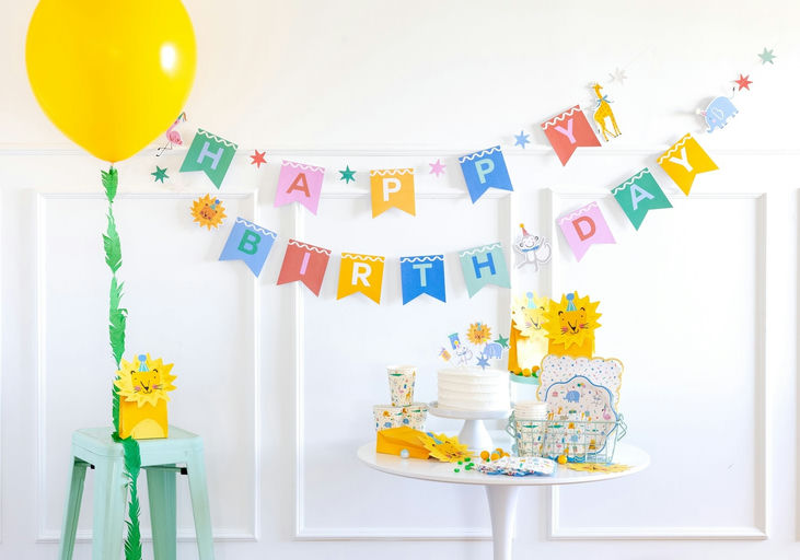 Animal Party "Happy Birthday" Banner Set