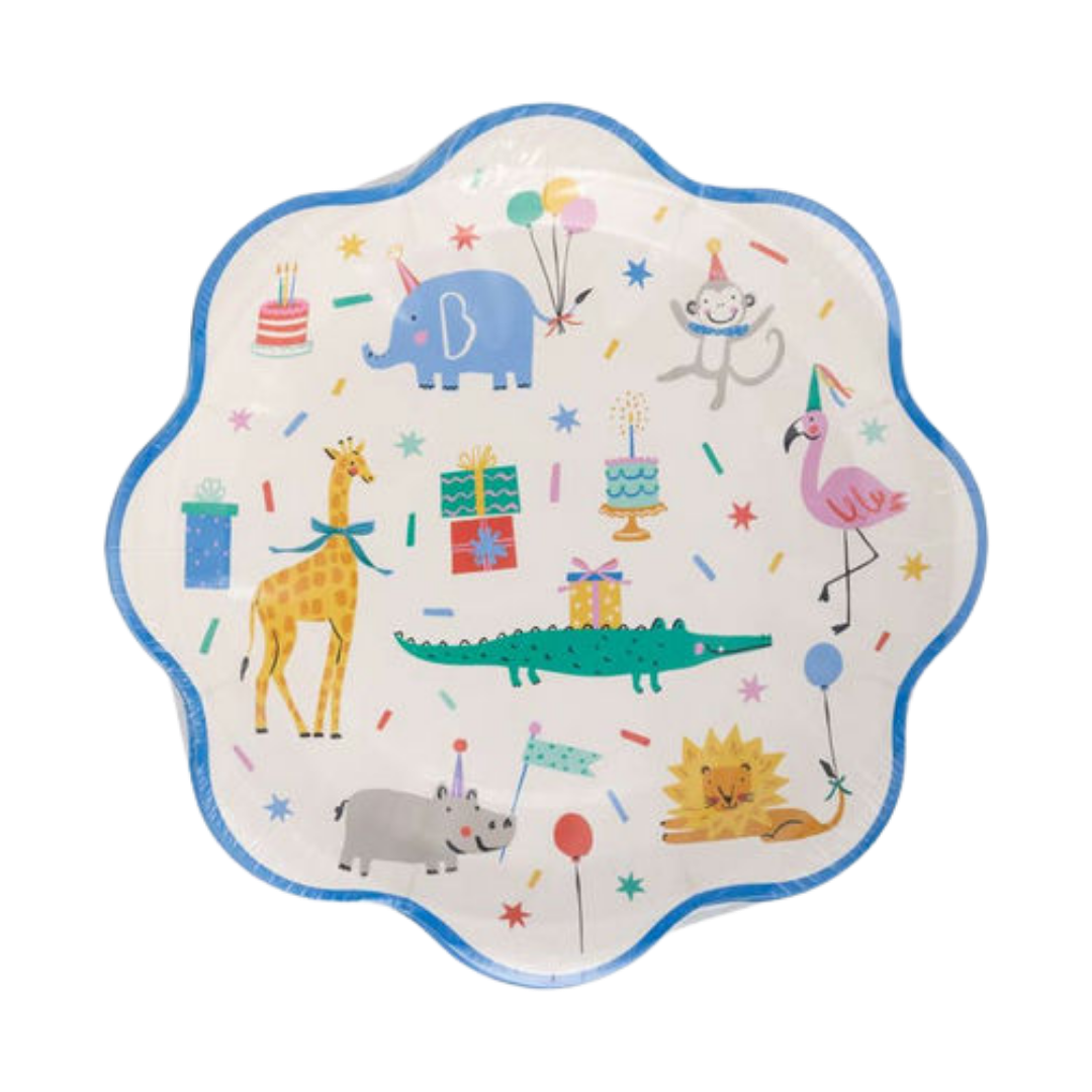 Animal Party Scalloped Large Dinner Plates