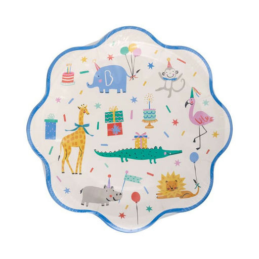 Animal Party Scalloped Large Dinner Plates