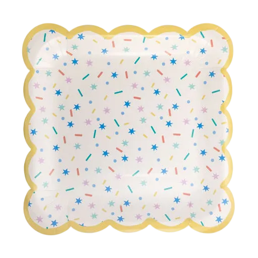 Sprinkles Square Scalloped Large Dinner Plates