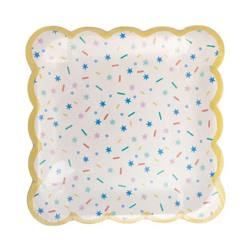 Sprinkles Square Scalloped Large Dinner Plates