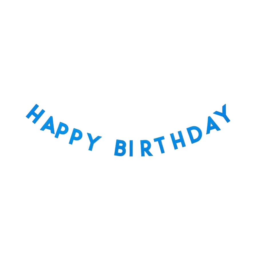 Blue "Happy Birthday" Felt Banner