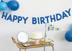 Blue "Happy Birthday" Felt Banner