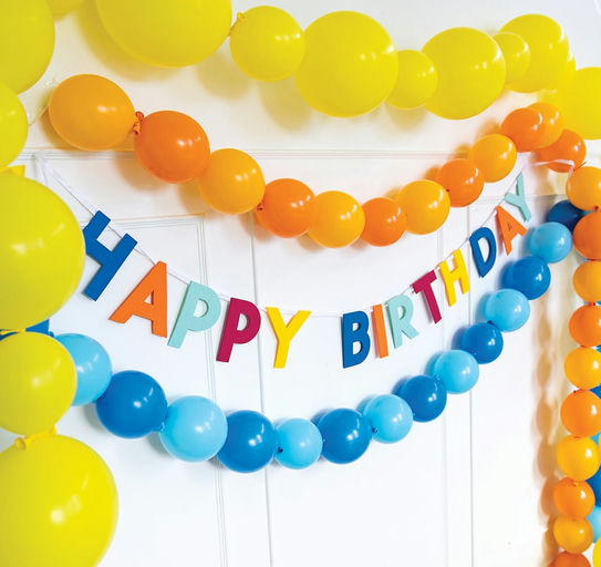Multicolor "Happy Birthday" Felt Banner