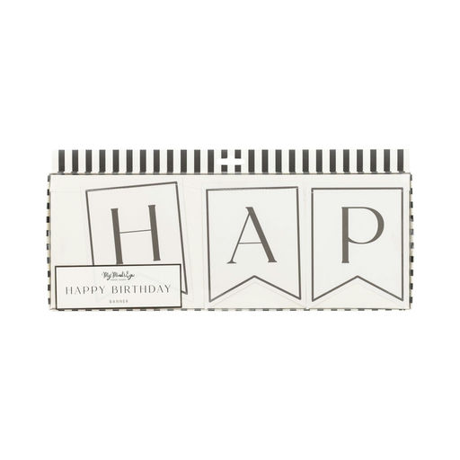 Black and Cream Star "Happy Birthday" Banner